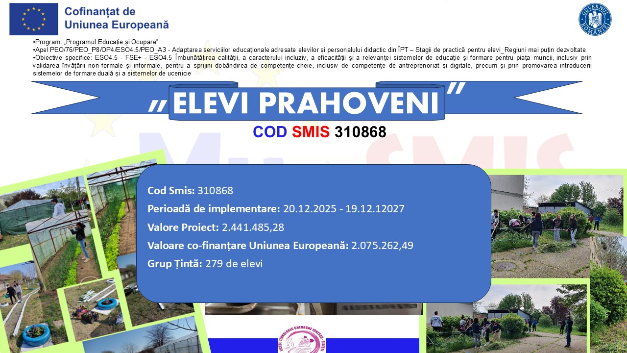 PROGRAMUL EDUCAȚIE ȘI OCUPARE - ELEVI PRAHOVENI