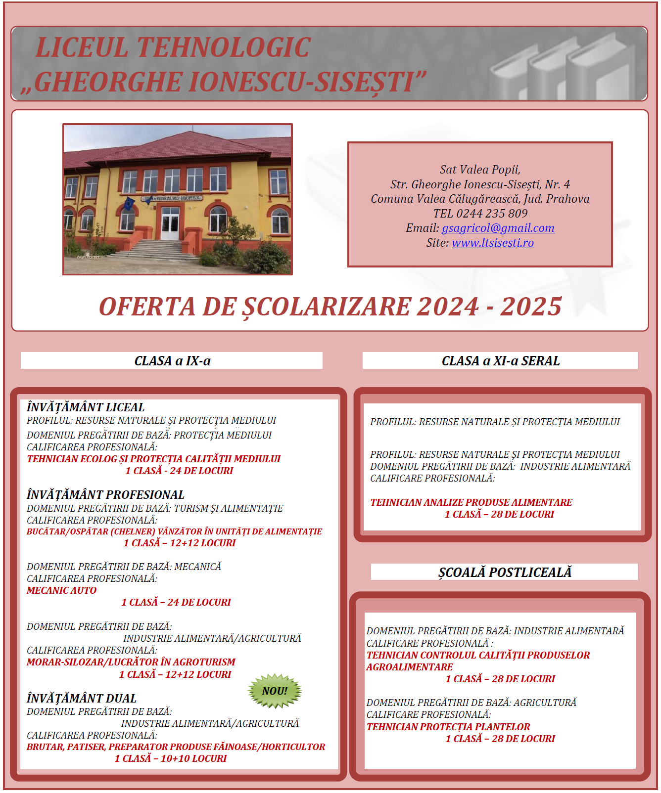 OFERTĂ EDUCAȚIONALĂ 2024-2025